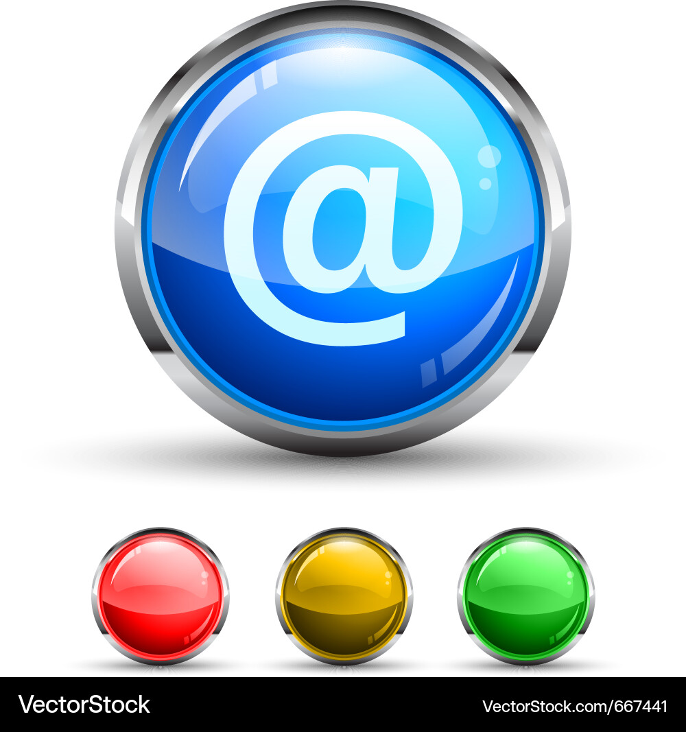 Glossy Email Button Vector Image