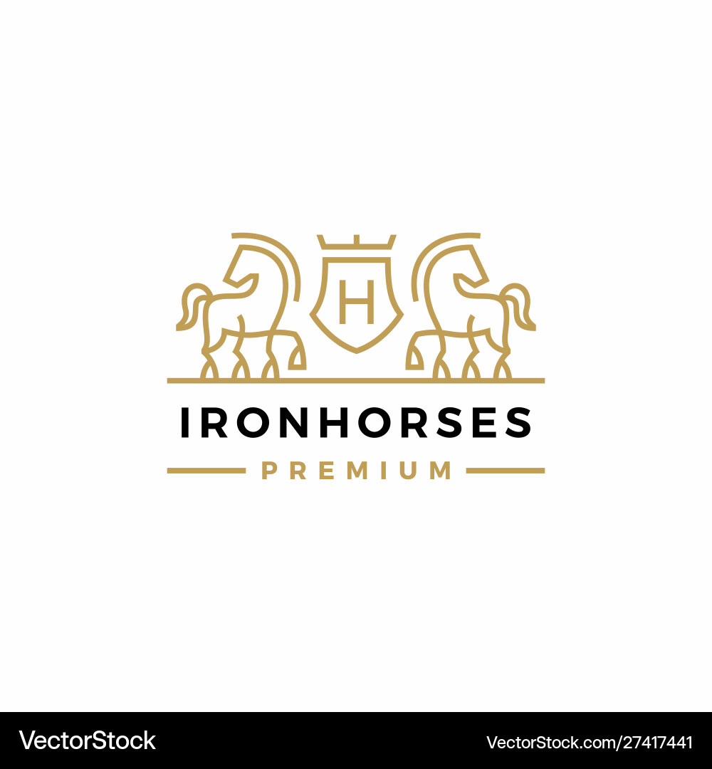 Horse coat arms logo icon Horse coat arms logo icon vector image