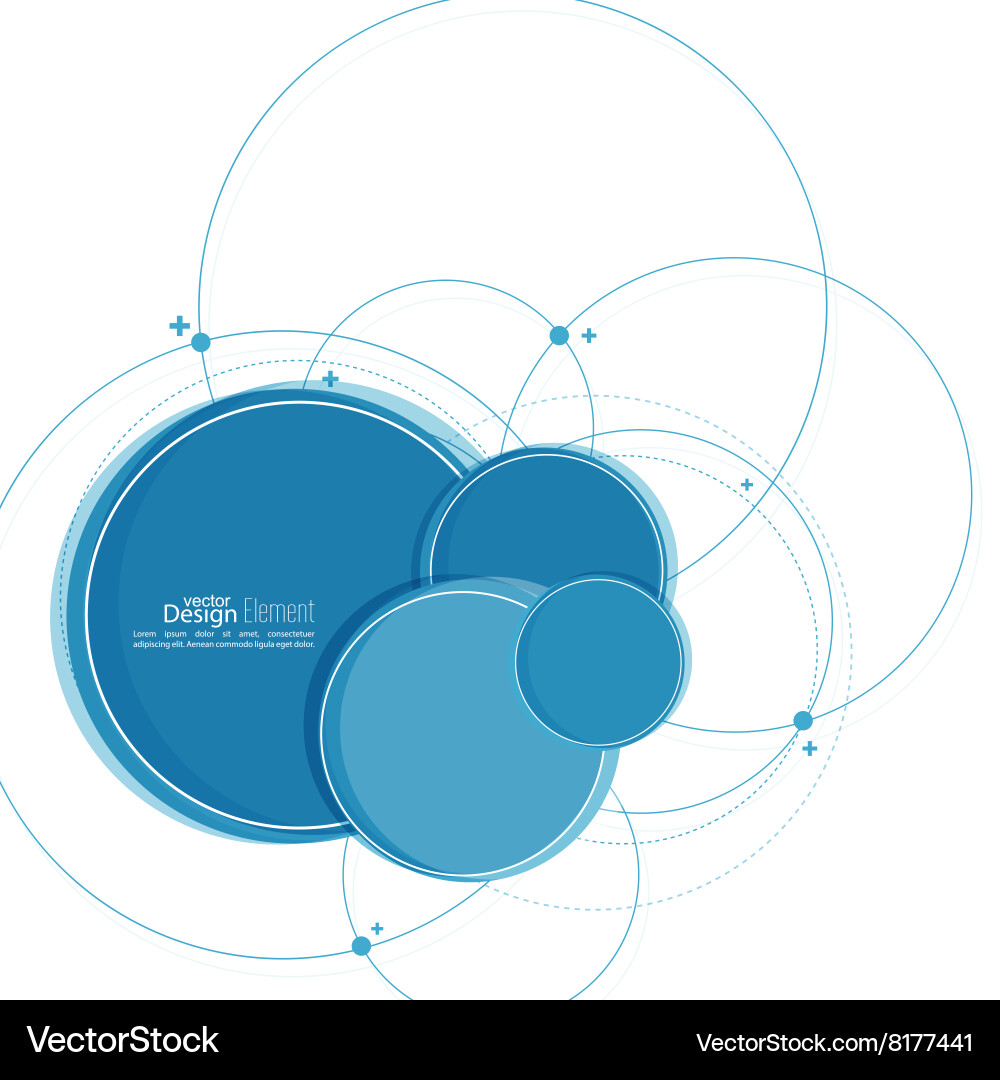Overlapping Circles & Dots Background vector image