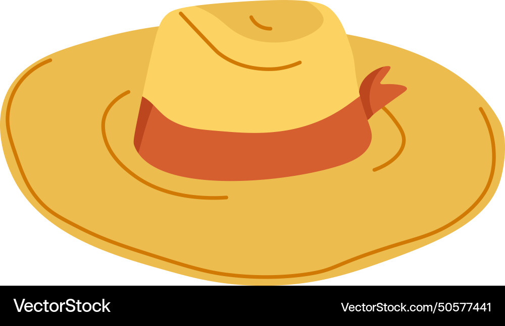 Simple summer hat with ribbon unisex headwear Vector Image