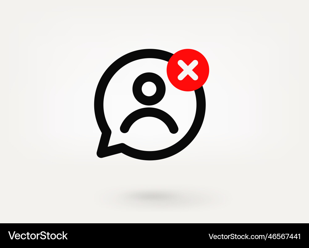 Speech cloud pictogram with ban mark 3d icon Vector Image