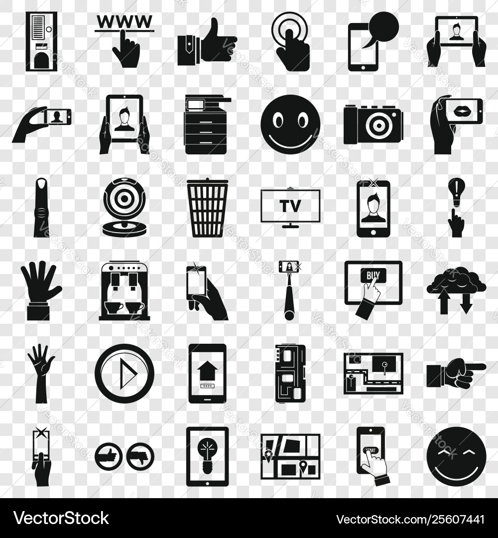 Touch screen icons set simple style Touch screen icons set simple style vector image