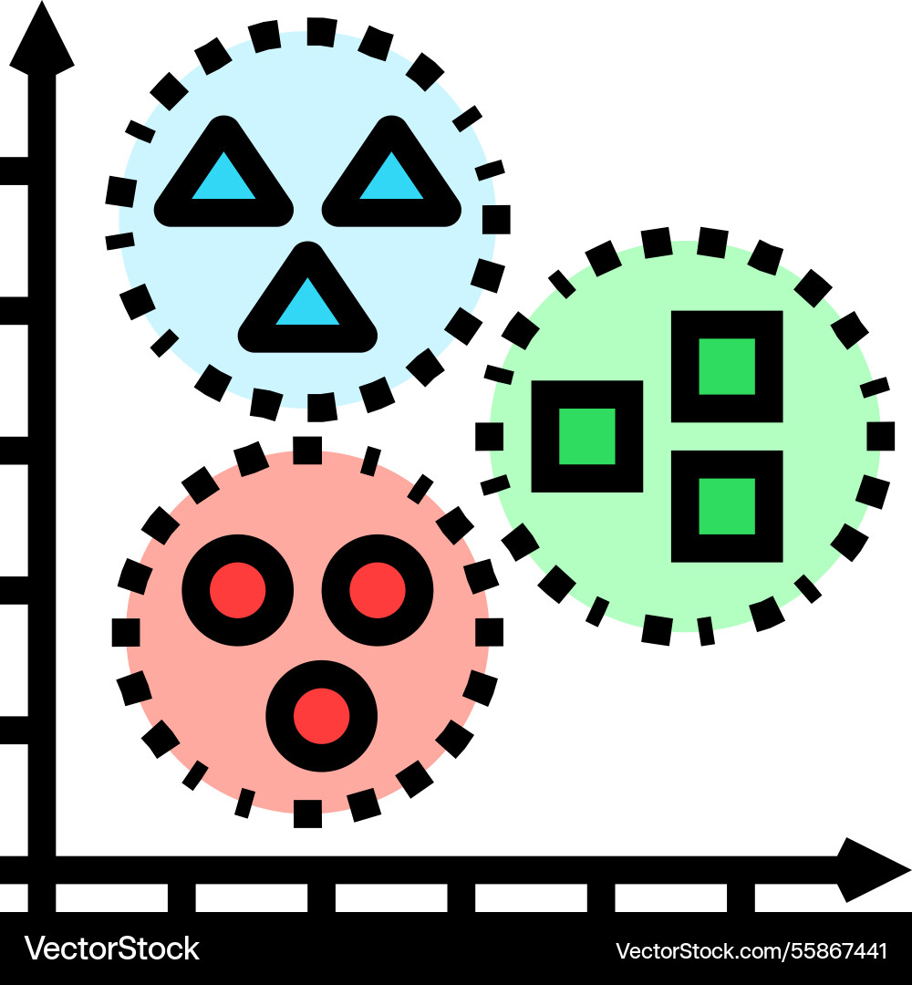 Unsupervised learning machine color icon vector image