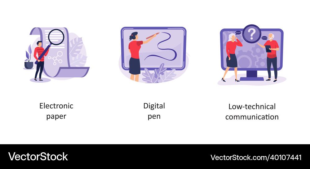Using technology abstract concept set vector image