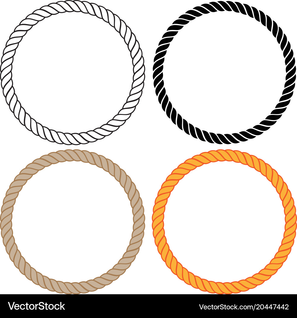 Braided twisted rope circles Royalty Free Vector Image