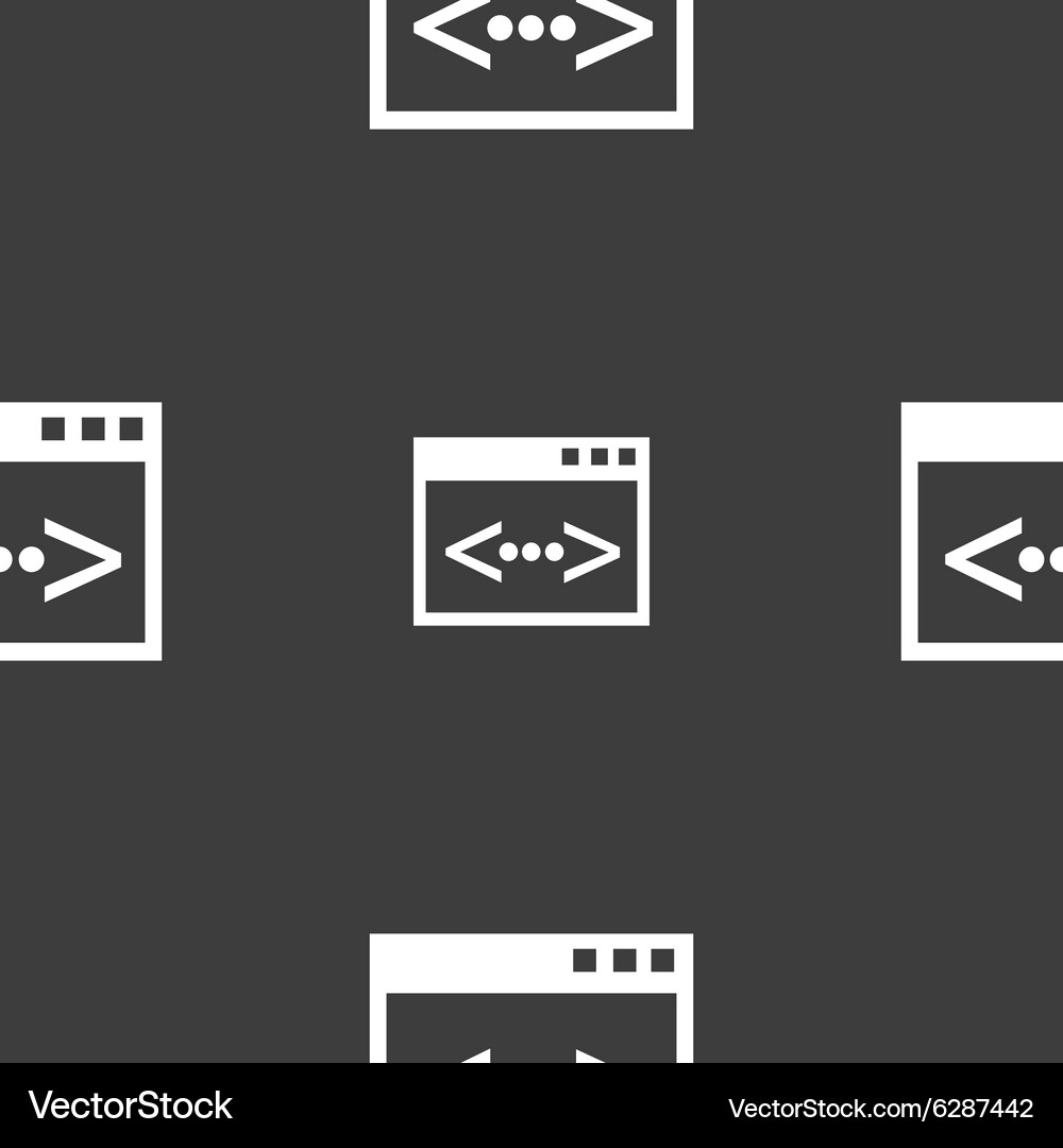 Code sign icon programmer symbol seamless pattern Vector Image