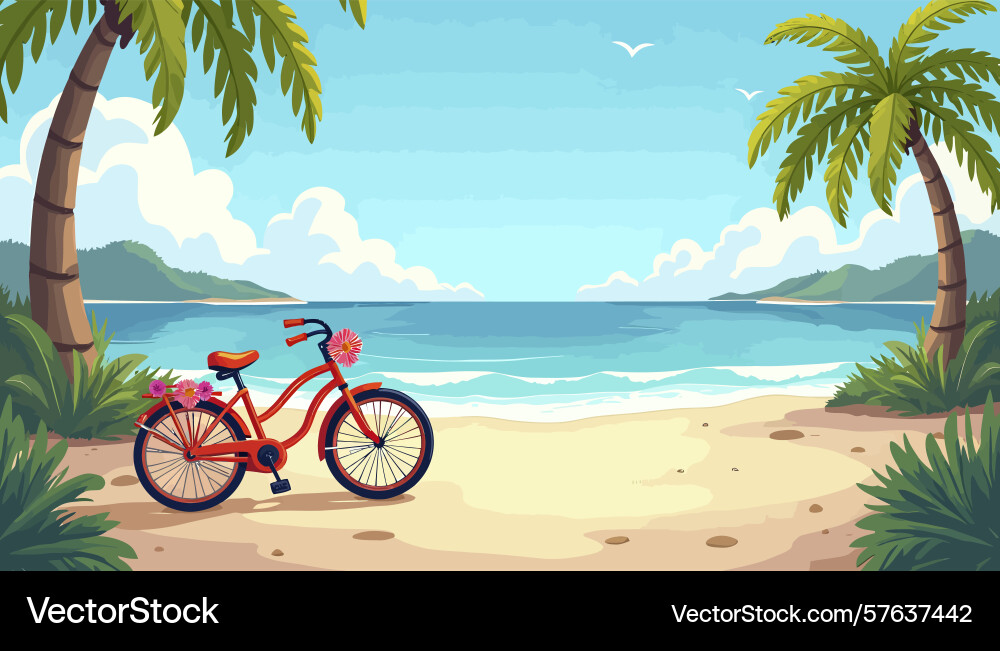 Create a unique summer island flat featuring Vector Image