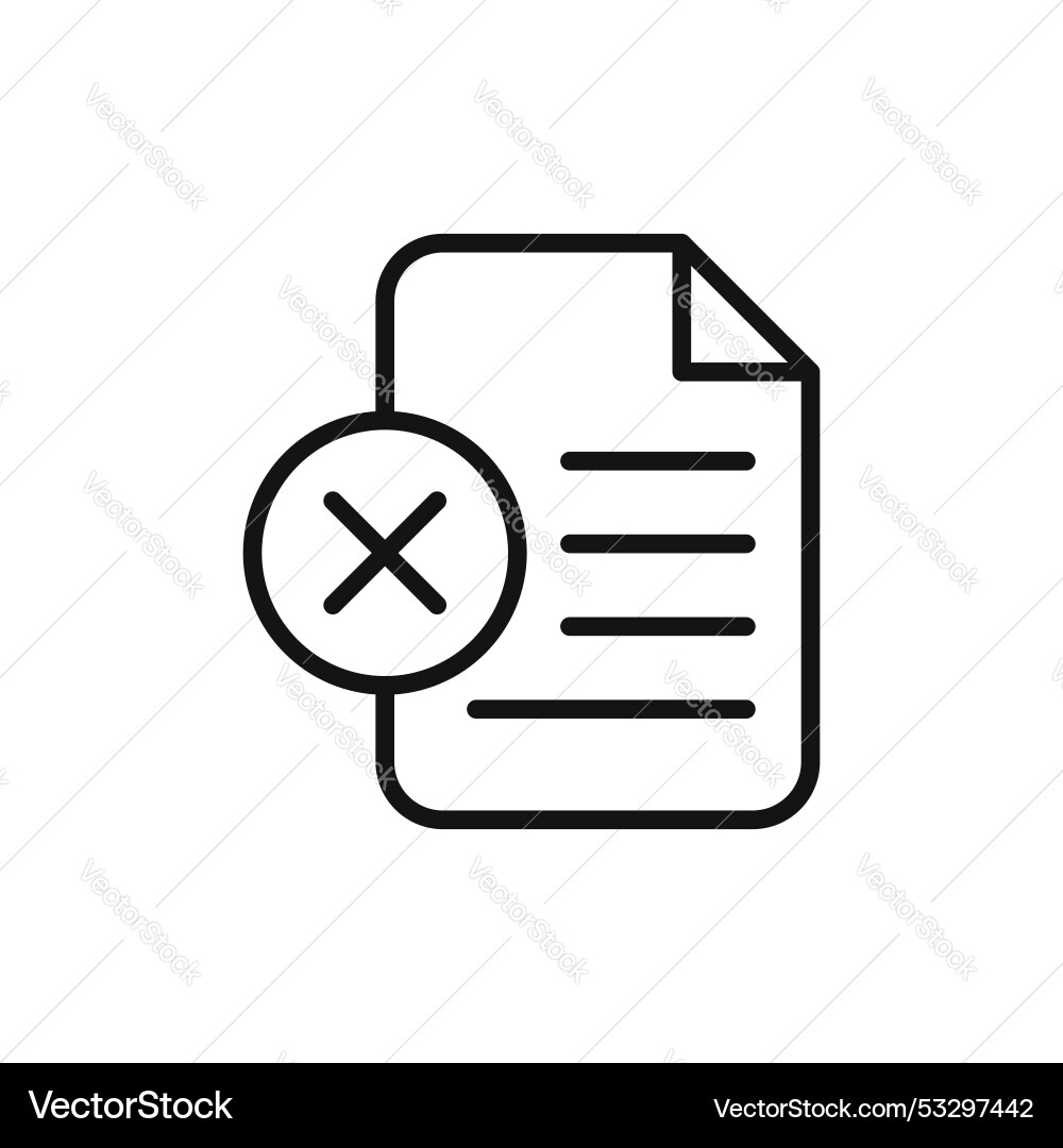 Delete Document Icon Set vector image