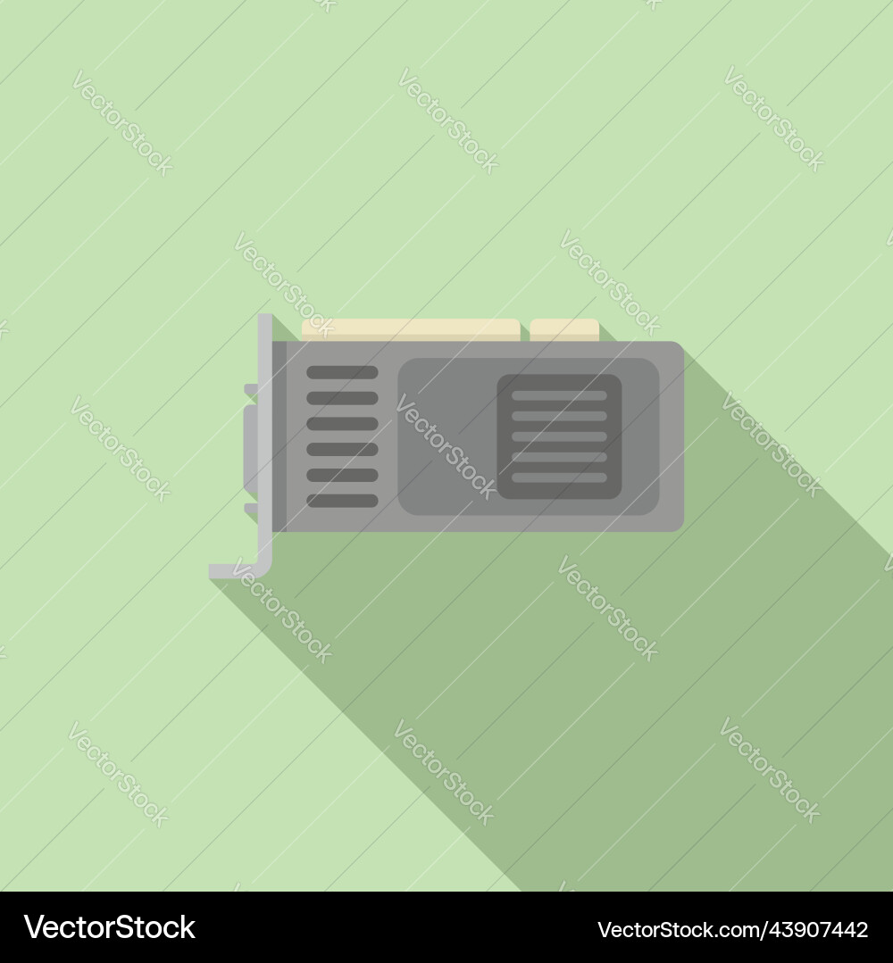 Gpu display icon flat computer video Gpu display icon flat computer video vector image