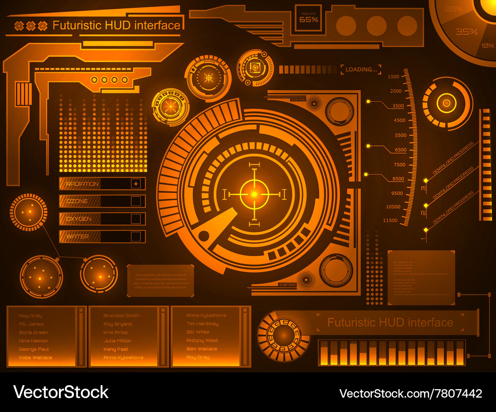 Graphic touch user interface hud Vector Image