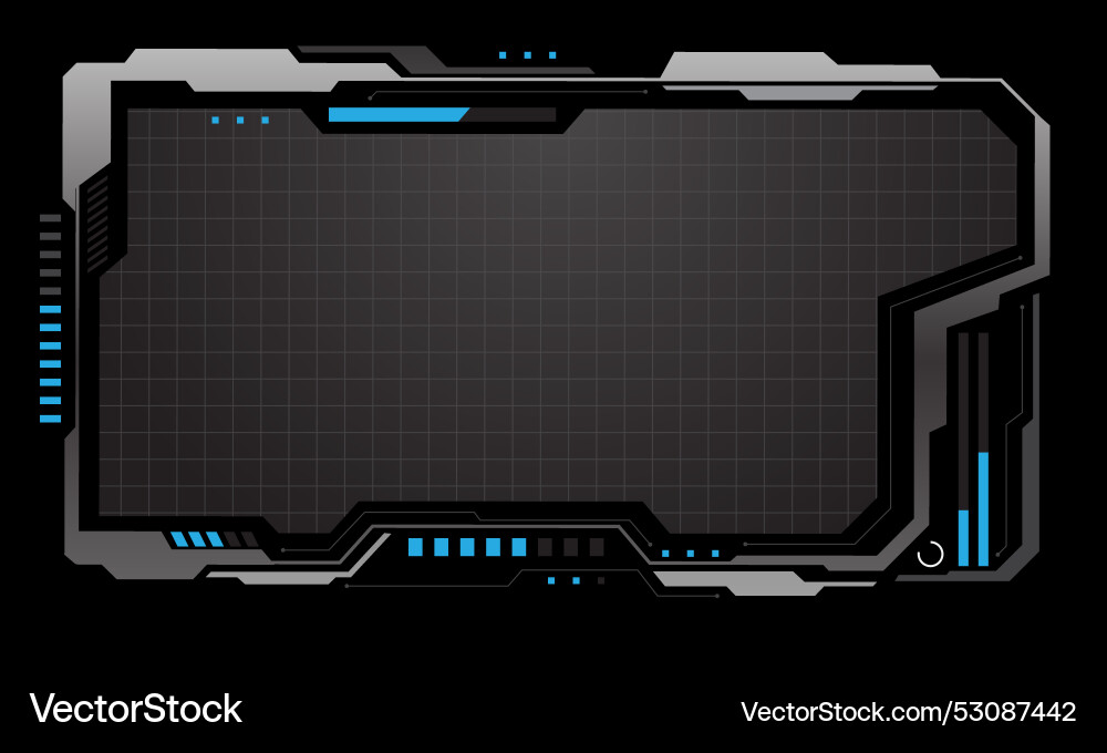 Hud frames white grey user interface elements Hud frames white grey user interface elements Vector Image