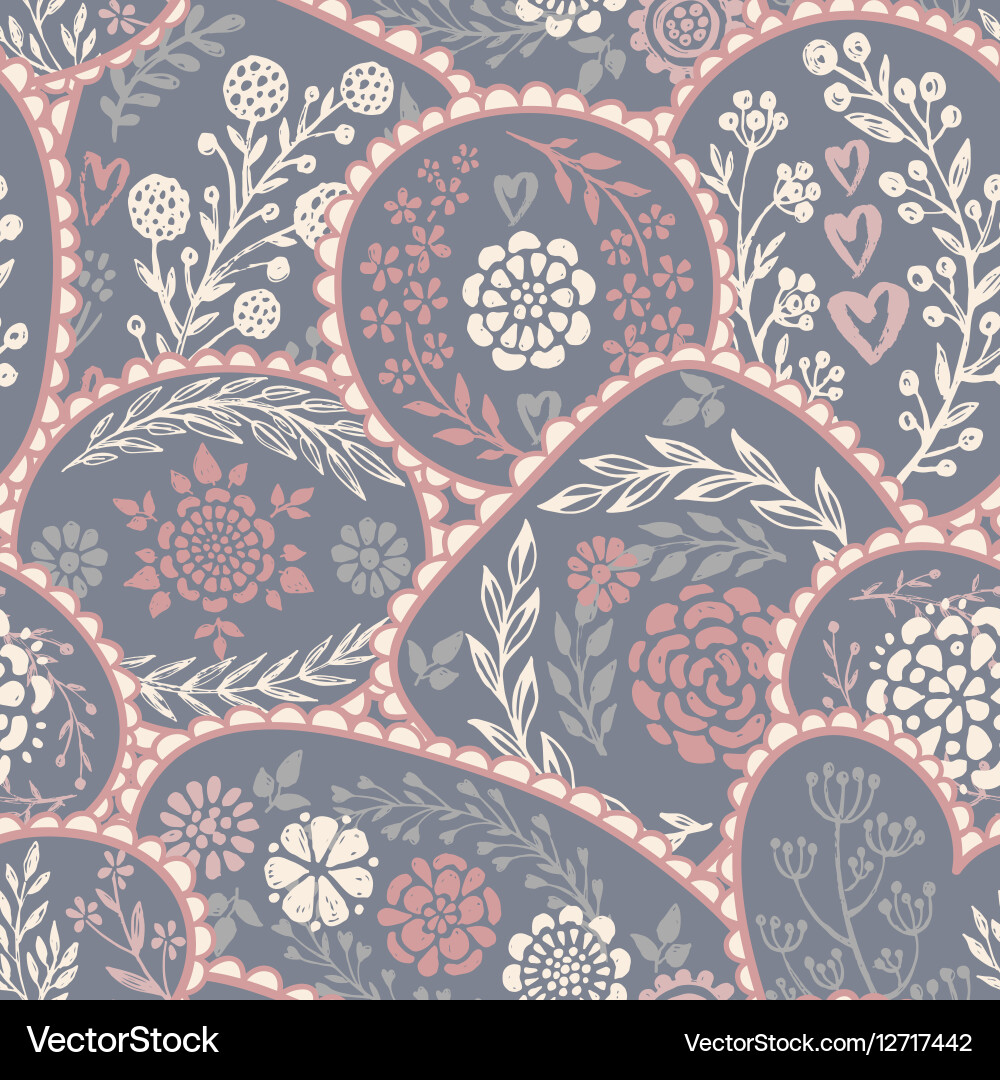 Retro Floral Seamless Pattern Royalty Free Vector Image
