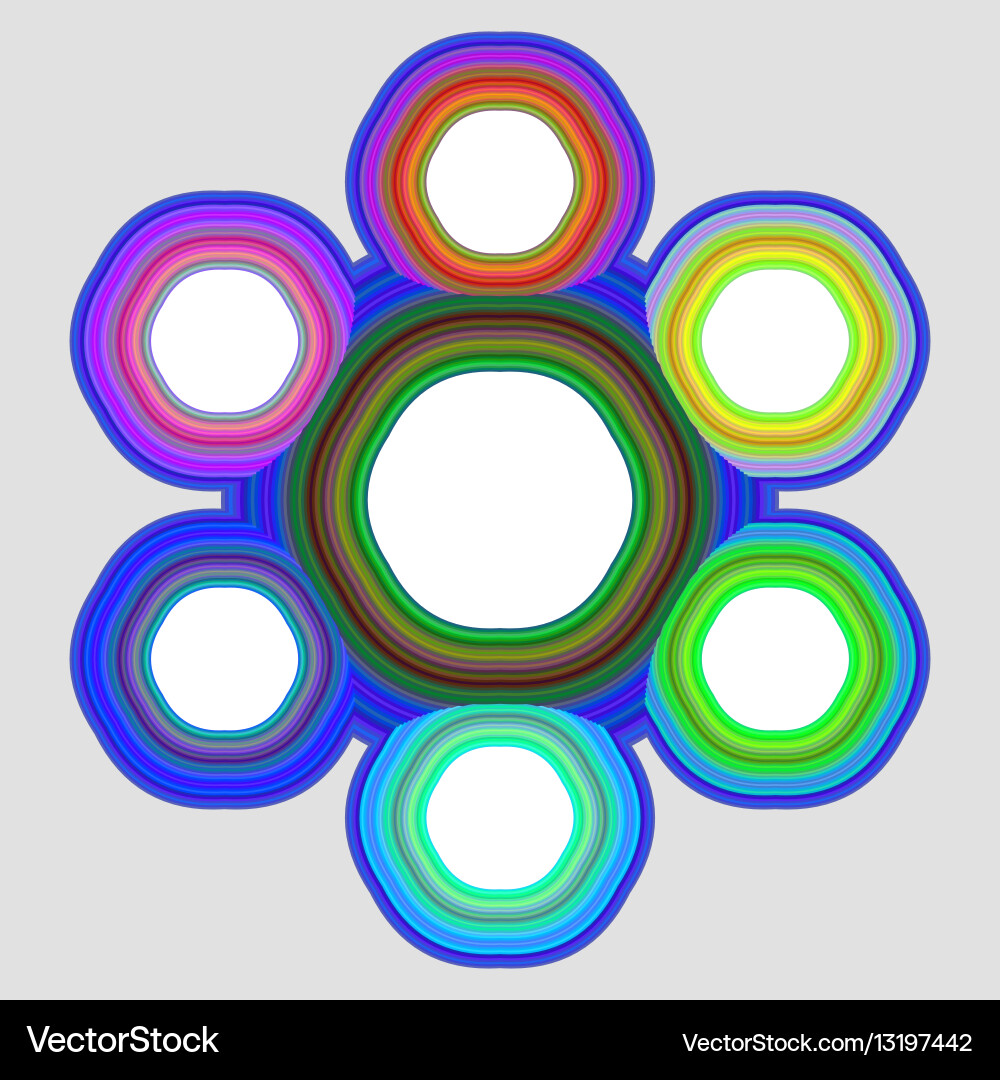 Six part hexagonal infographic background template vector image