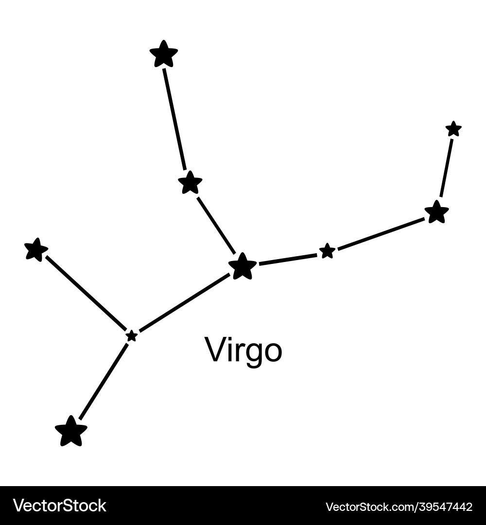 Zodiac Virgo Constellation - White Background Vector Image