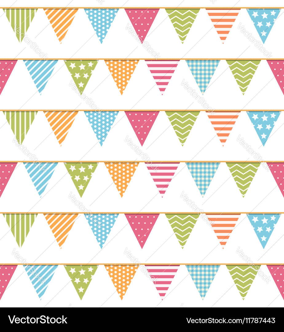 Bunting seamless pattern vector image