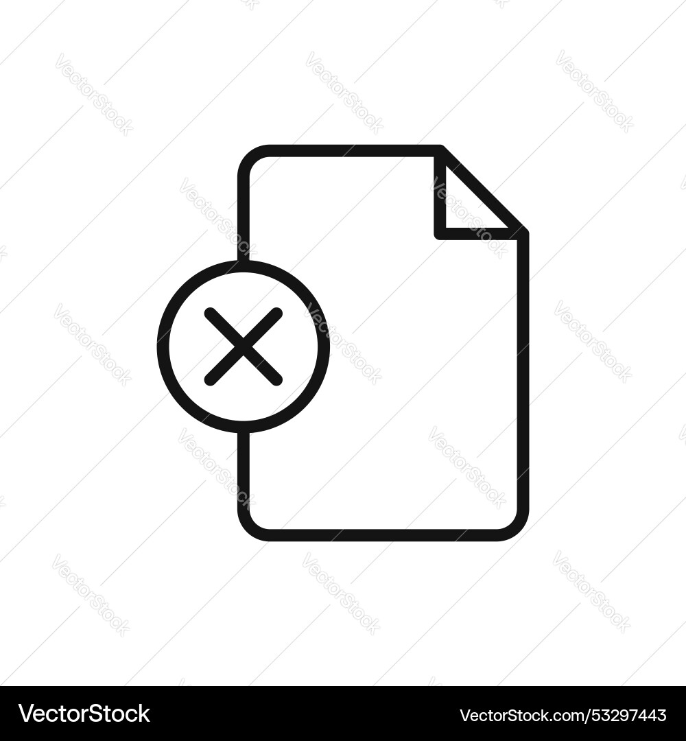 Delete document icon set cancel or remove file vector image