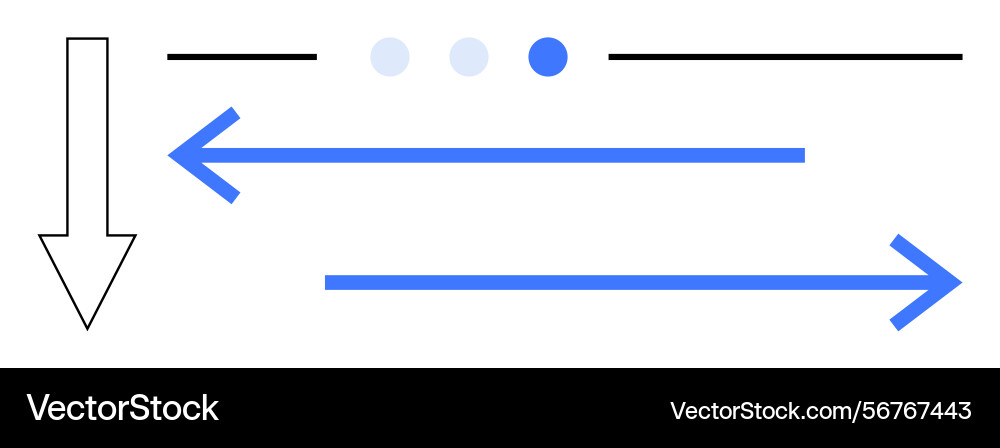 Directional arrows with progress dots and lines Directional arrows with progress dots and lines vector image