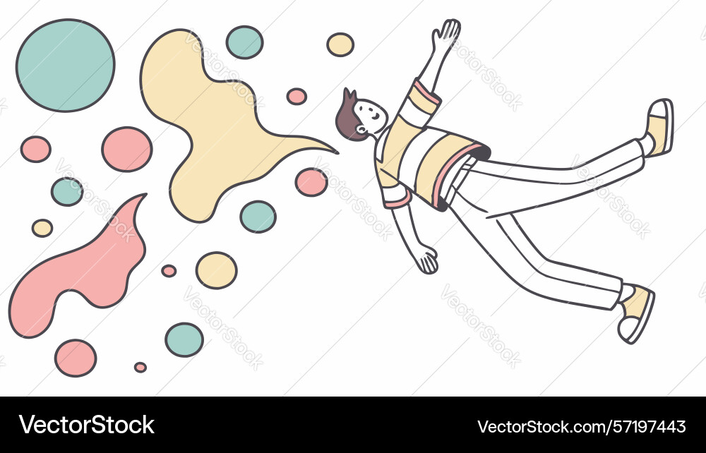 Dynamic figure with burst of abstract colorful vector image