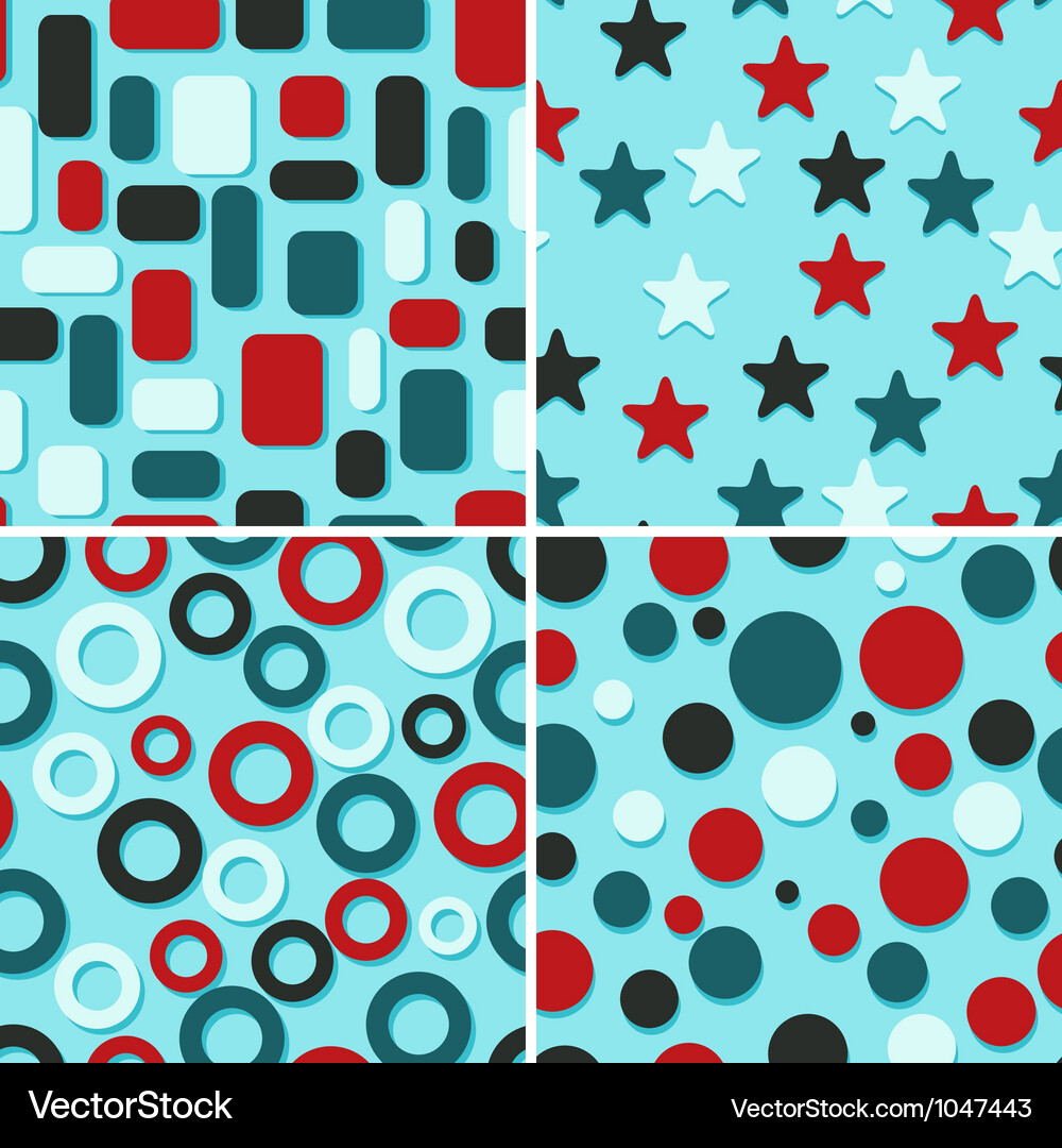 Four retro abstract seamless patterns Vector Image