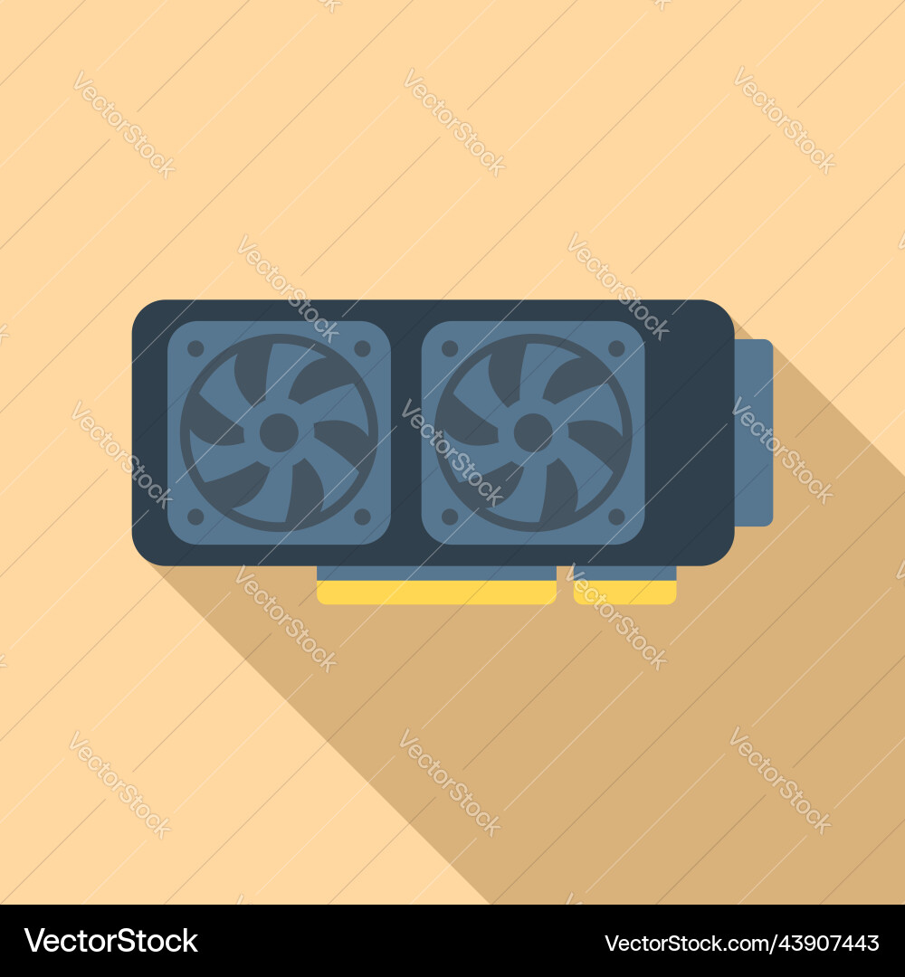 Gpu hardware icon flat computer card Gpu hardware icon flat computer card Vector Image