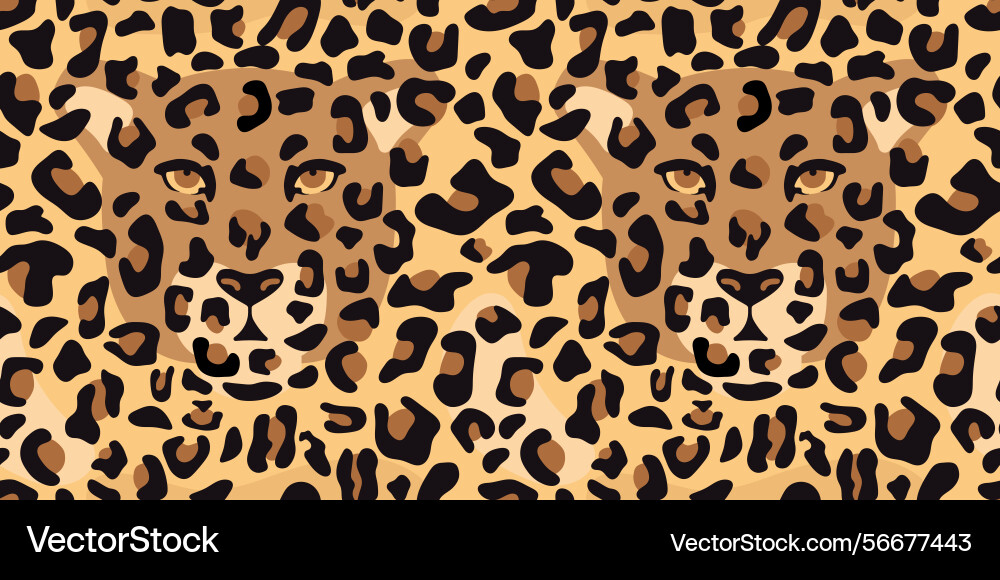 Leopard seamless pattern with hidden face Leopard seamless pattern with hidden face vector image