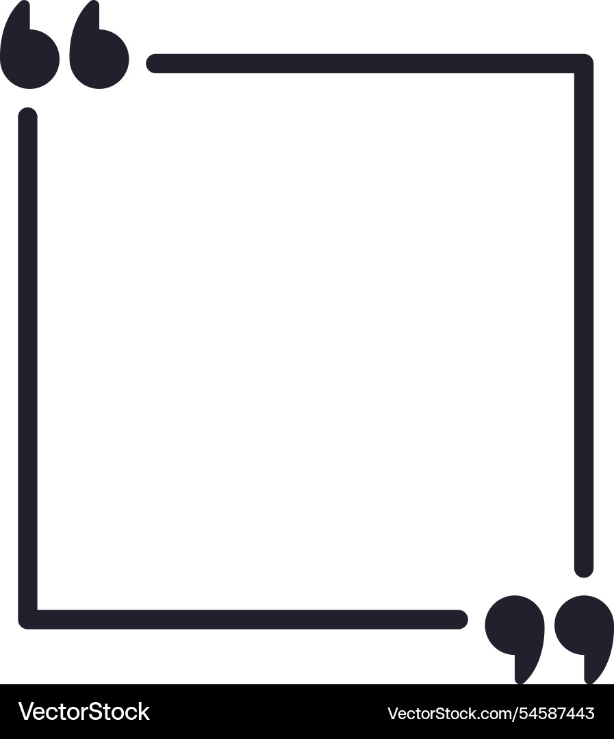 Minimalist design of an empty quote box Minimalist design of an empty quote box vector image