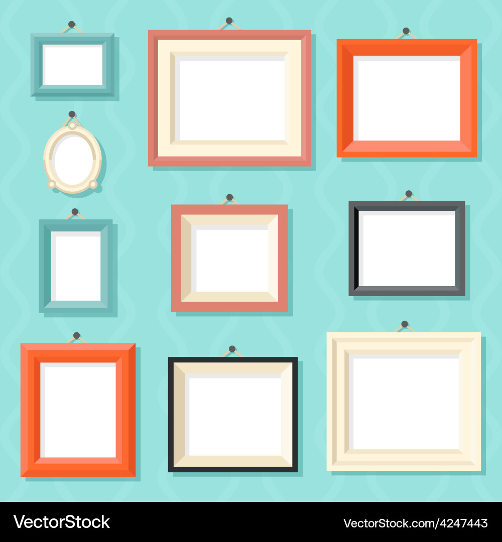 Retro Frame Icon Set Vector Image