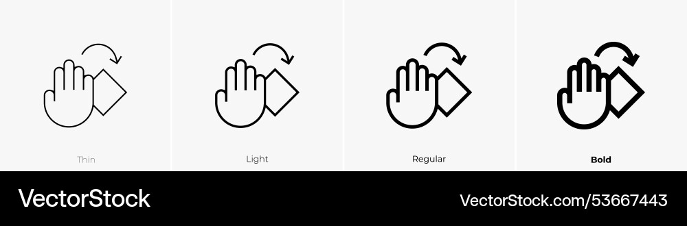 Rotate icon thin light regular and bold style Vector Image