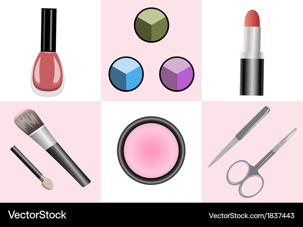 Set of objects for makeup and manicure Vector Image