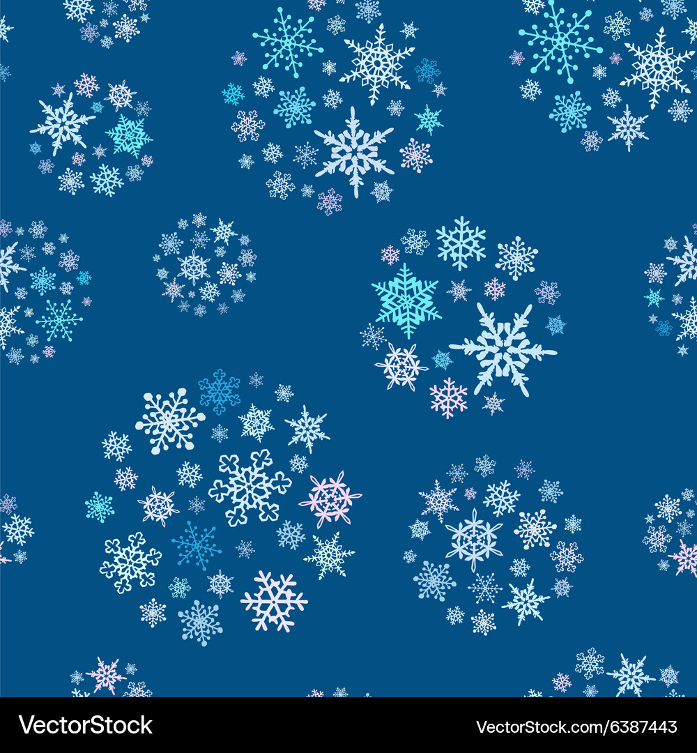 Snowflake Balls Seamless Pattern Vector Image