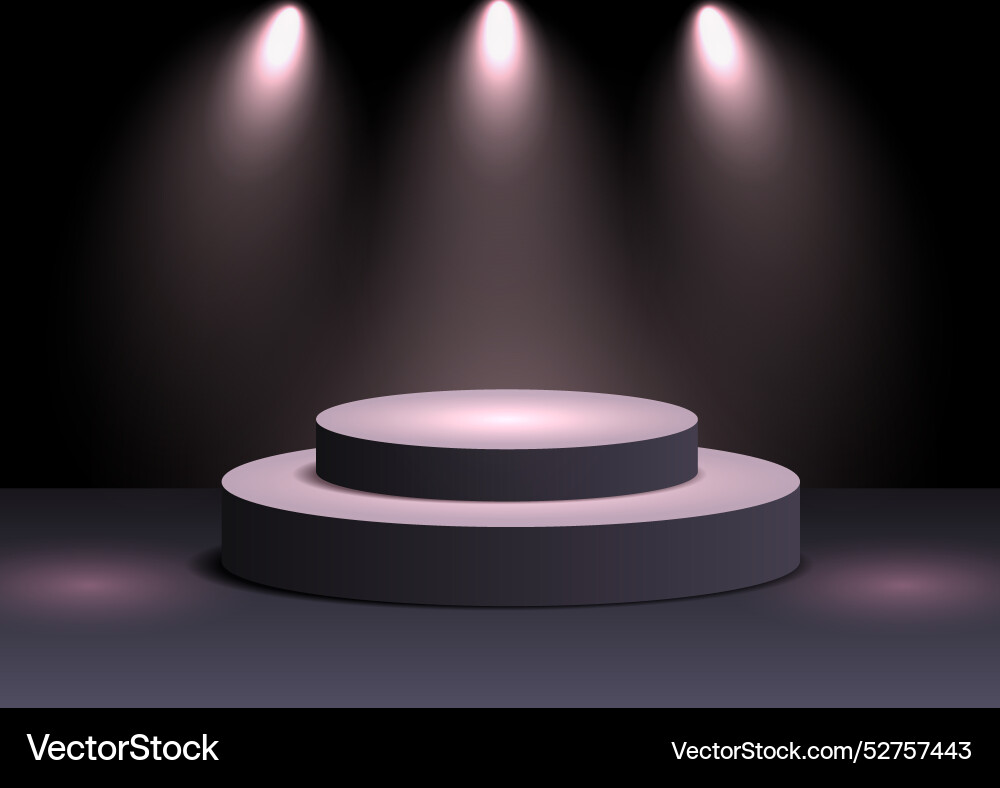 Spotlight display background with empty vector image