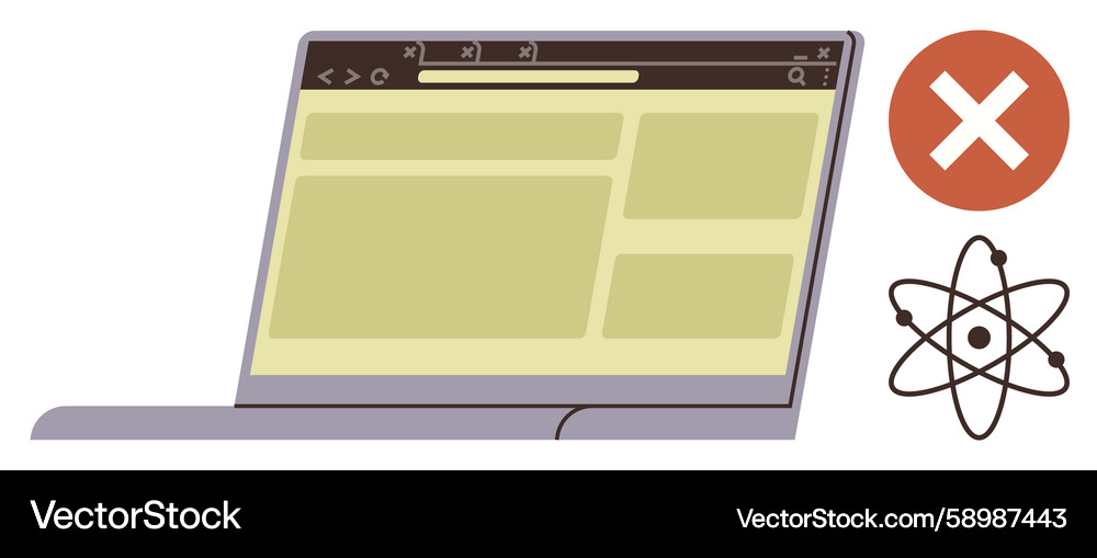 Web browser security error with atomic symbol Web browser security error with atomic symbol Vector Image