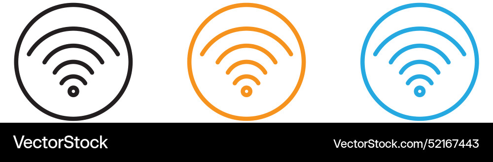 Wifi icon logo set collection for web app ui vector image