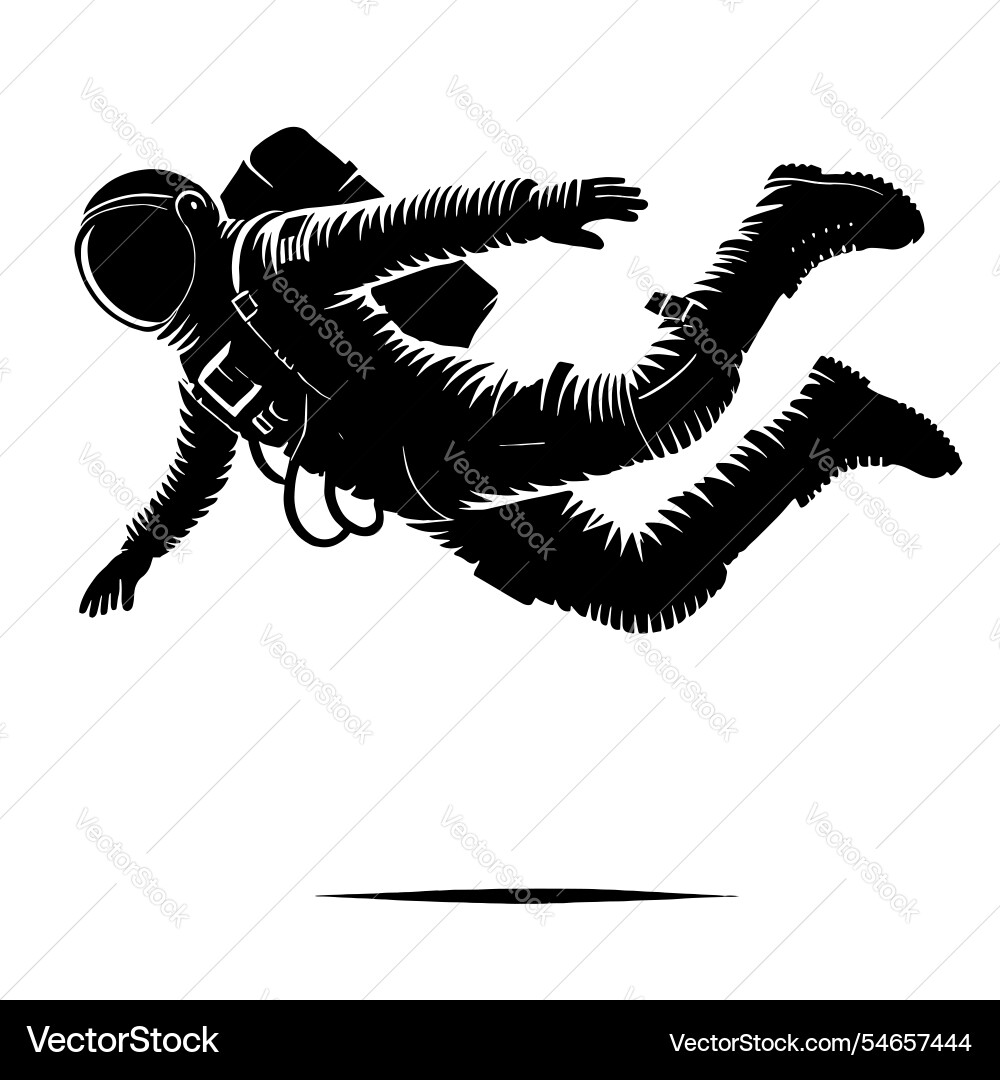 Astronaut silhouette floating in space Vector Image
