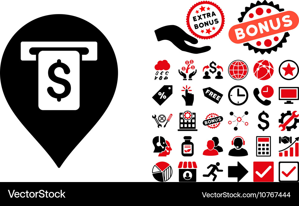 Cash machine pointer flat icon with bonus – Royalty-Free Vector ...