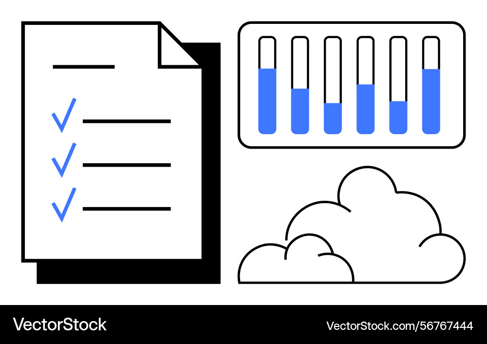 Checklist data visualization and cloud Checklist data visualization and cloud Vector Image
