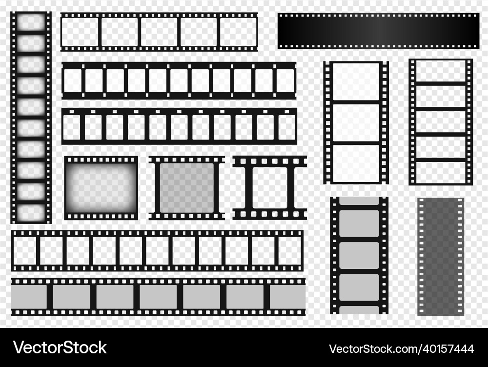 Cinema film strips old movie reel frame Royalty Free Vector