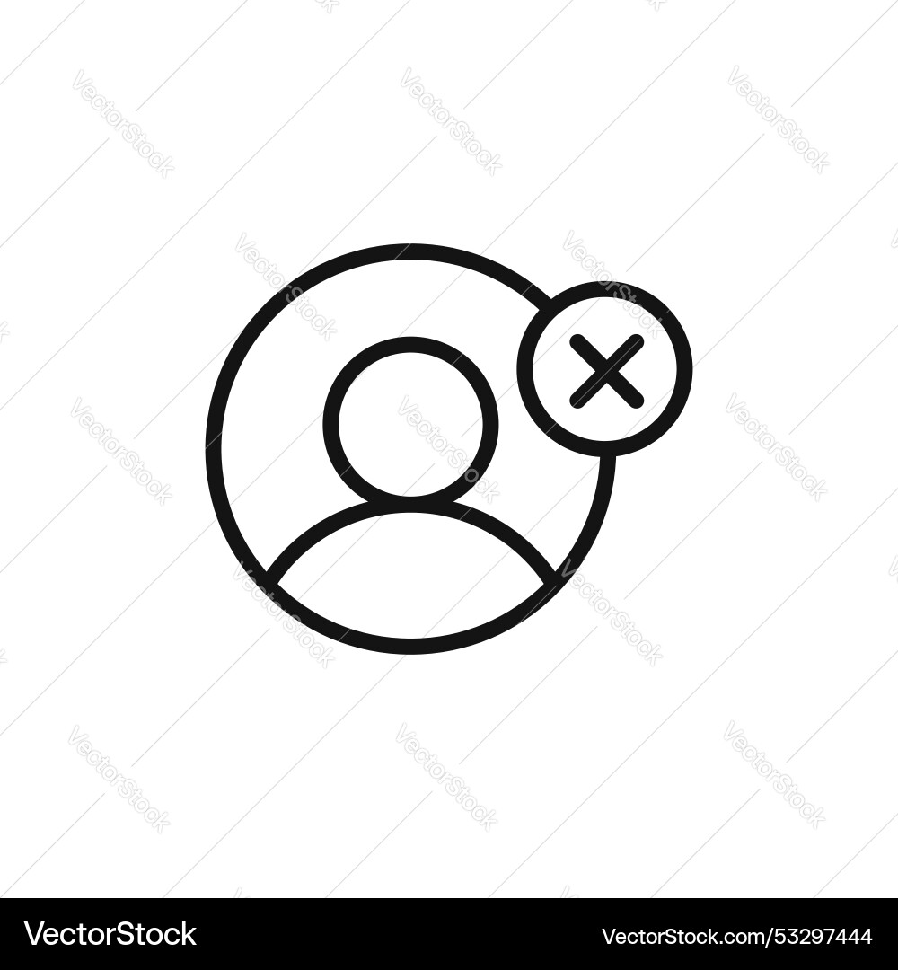 Delete user icon set restricted member Vector Image