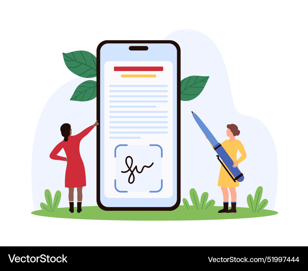 Digital signature verification in mobile app Digital signature verification in mobile app vector image