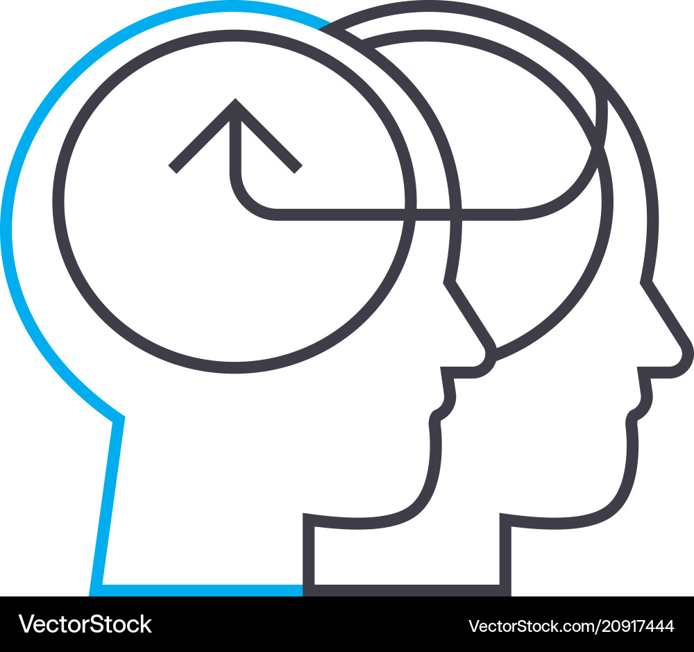 Knowledge sharing linear icon concept Knowledge sharing linear icon concept vector image