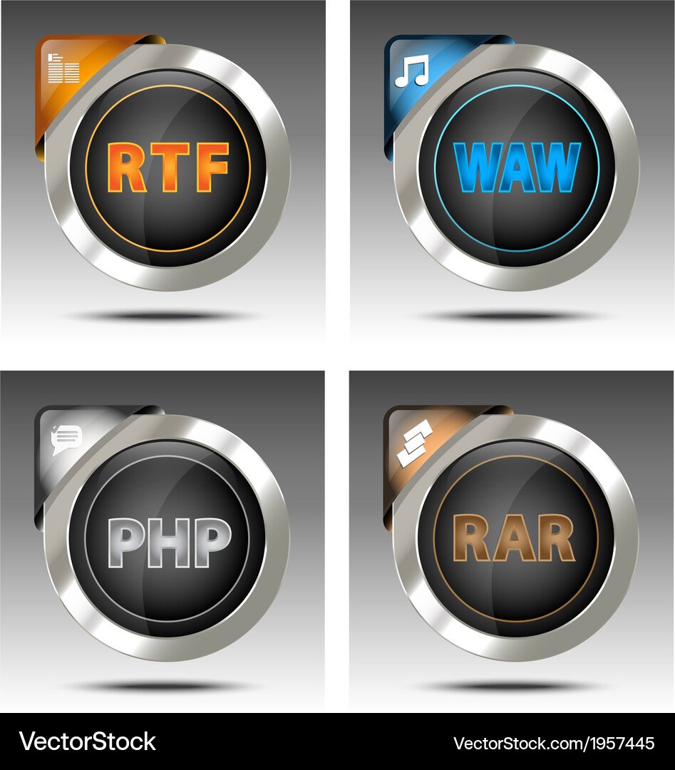 Elegant file type icon set Vector Image