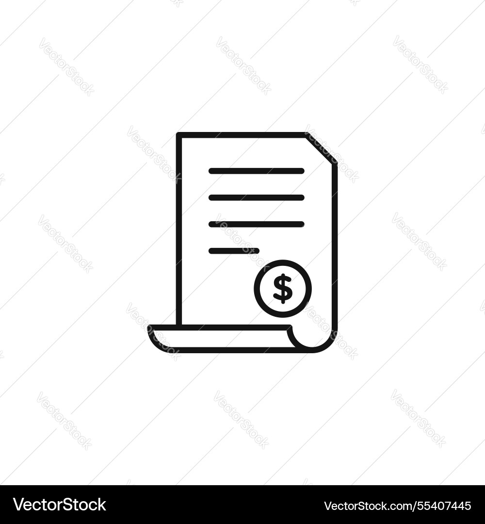 File invoice icon simple thin line File invoice icon simple thin line Vector Image