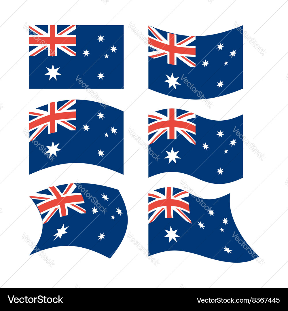Flag of australia set flags in different forms Vector Image