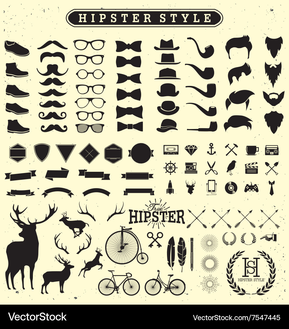 Hipster style elements vector image