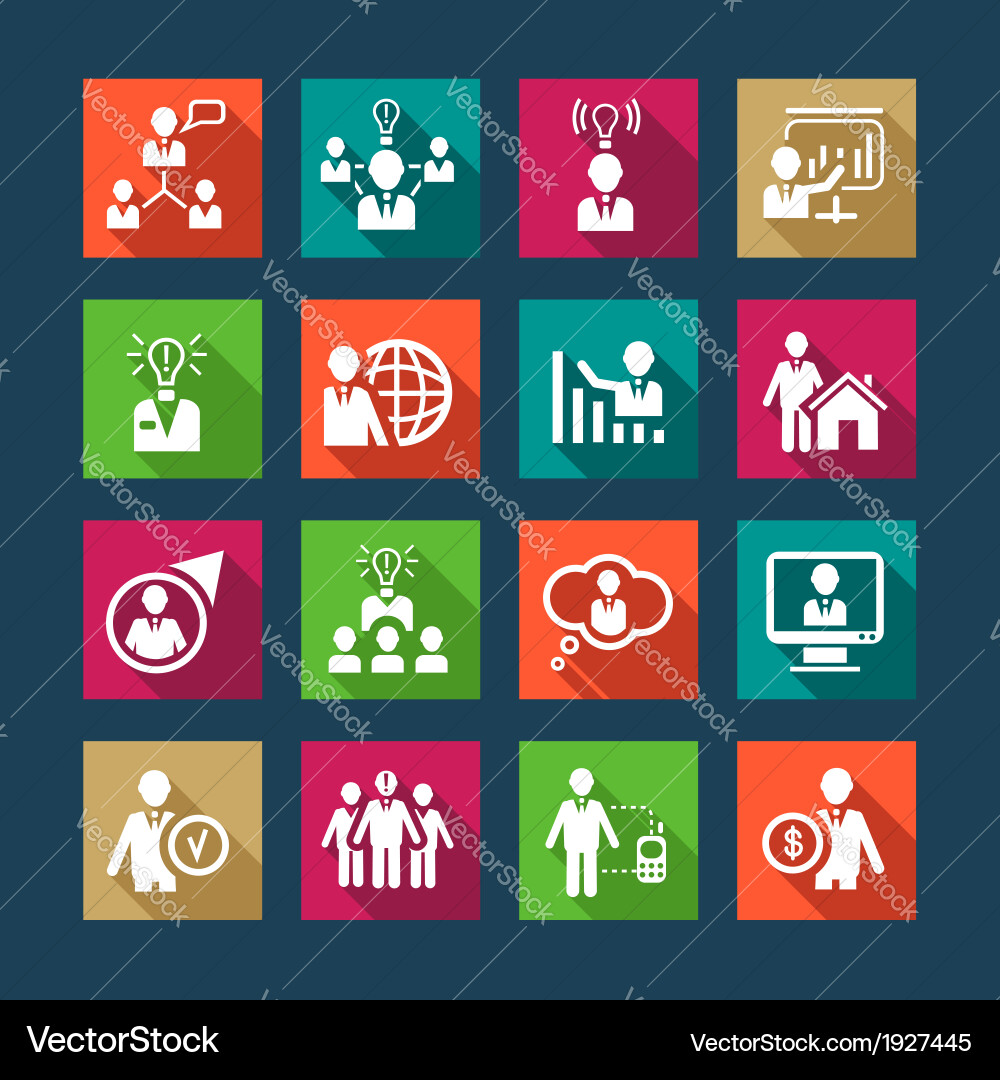 Human Resources Icon Set Royalty Free Vector Image