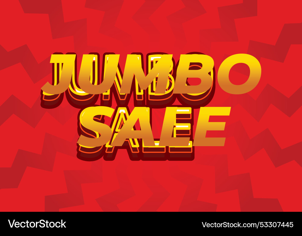 Jumbo sale text effect in modern colors with 3d Jumbo sale text effect in modern colors with 3d Vector Image