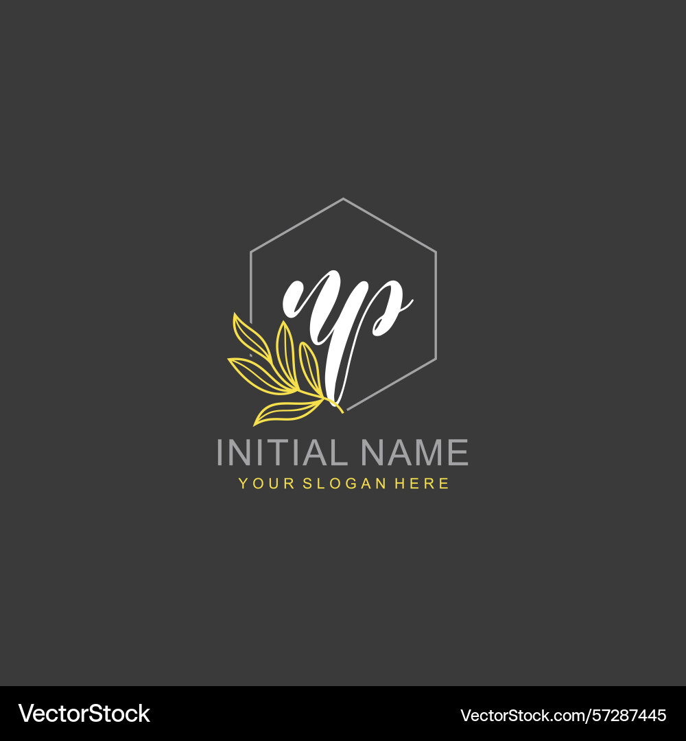 Np initial logo templates with botanical elements Np initial logo templates with botanical elements vector image
