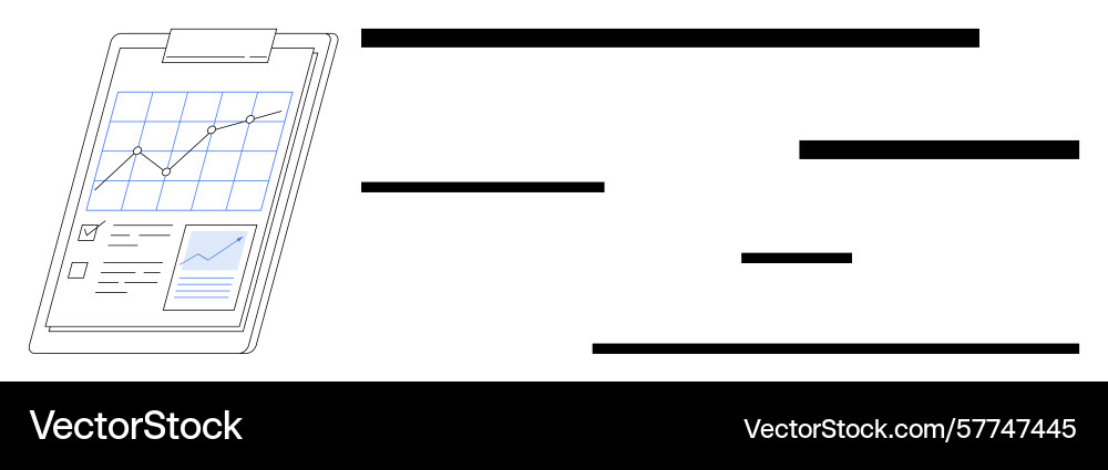 Progress report with graphs and checklist Progress report with graphs and checklist Vector Image