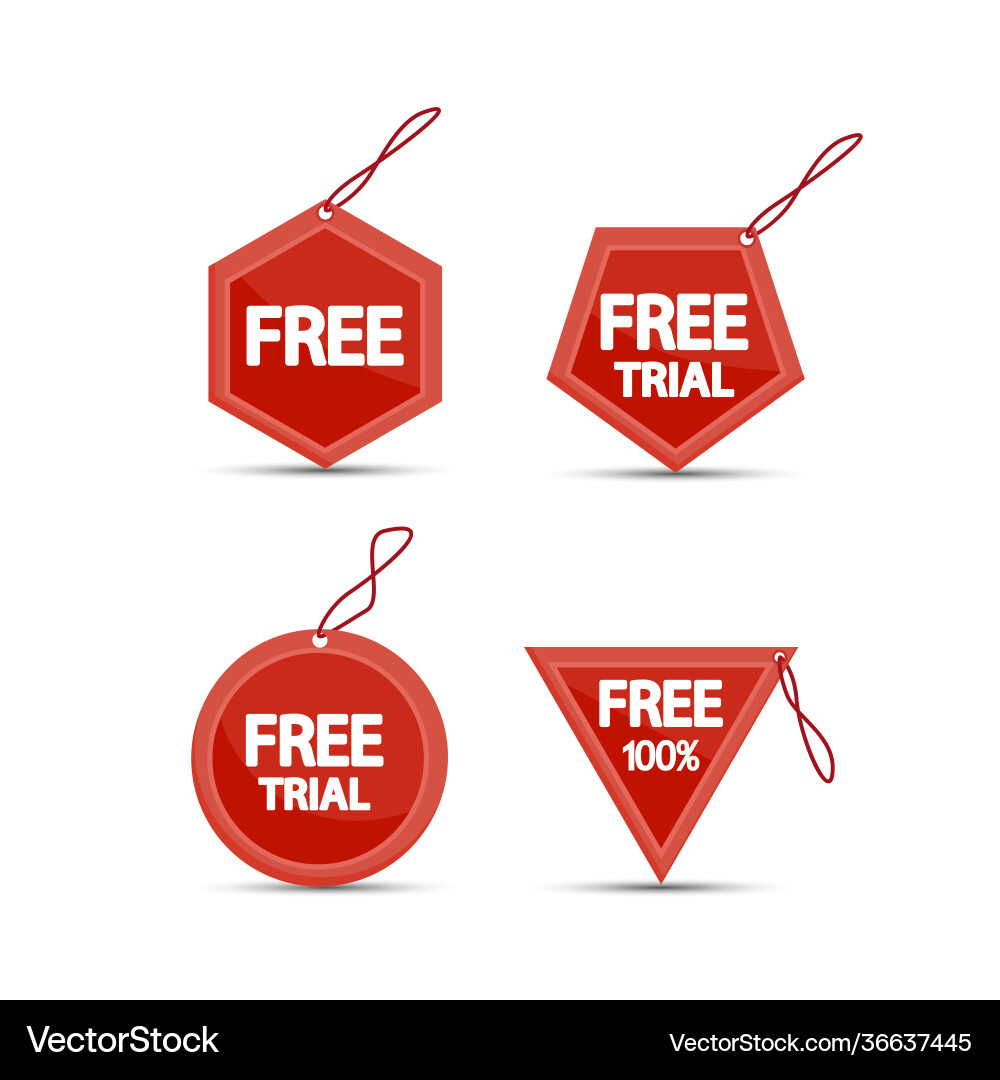 Red Tag Set - Website Elements vector image