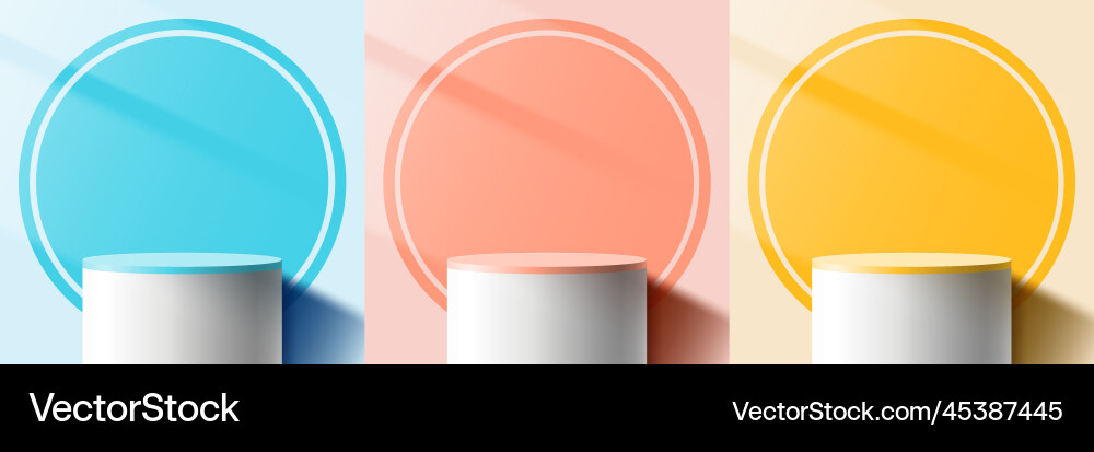 Set of blue yellow and orange pastels color top Set of blue yellow and orange pastels color top vector image